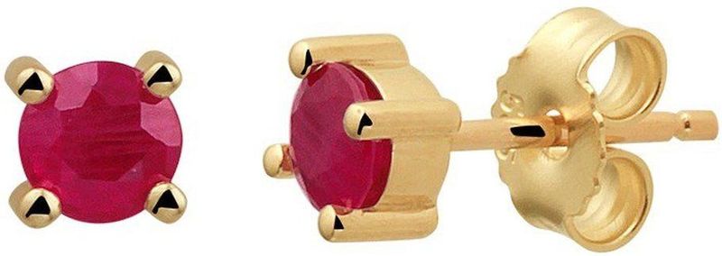 Geelgouden Oorknoppen robijn 4022791