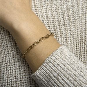 Armband - Geelgouden Anker - 6,0 Mm - 19 Cm - Dames