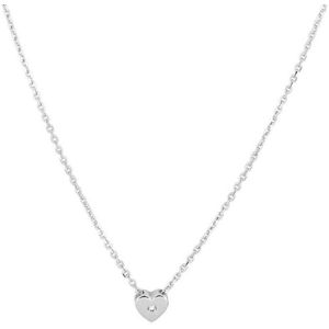 collier hart zirkonia 41 + 4 cm zilver gerhodineerd 1332838
