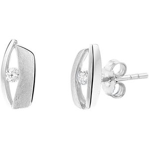 Zilver Gerhodineerde Oorknoppen zirkonia poli/mat 1332880