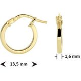 Oorringen - Zilgold - Geel met Zilverkern - Vierkante Buis - 1,6 mm