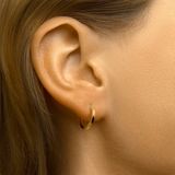 Oorringen - Zilgold - Geel met Zilverkern - Vierkante Buis - 1,6 mm