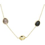 Collier - Zwart - Rutiel En Onyx - 42 - 45 Cm - 14K Geelgoud