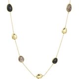 Collier - Zwart - Rutiel En Onyx - 42 - 45 Cm - 14K Geelgoud