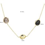 Collier - Zwart - Rutiel En Onyx - 42 - 45 Cm - 14K Geelgoud