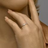 Ring - 14K Witgouden Ring met Palladium Legering - Diamant 0.15ct H Si - 1.9mm Breedte