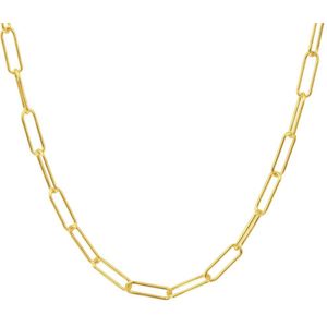 Collier Paperclip Ronde Buis 3,5 Mm 45 Cm Zilver Verguld (Geel)