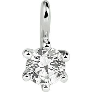 Witgouden Hanger - 14 Karaat - 0,25ct F VSI - Diamant Solitair