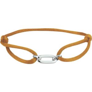 armband satijn zilver gerhodineerd met rubber/nylon/leer 1800882