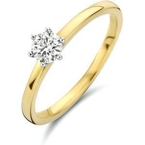 ring diamant 0.25ct h si 14K bicolor goud geel/wit 4208681