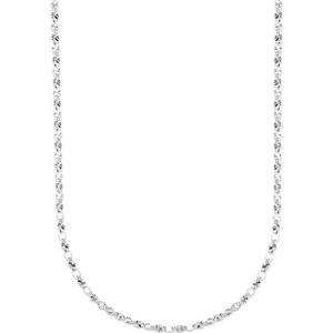 Zilver - Gerhodineerde Collier - 60 cm - Plaatjes 2 - 925 Zilver