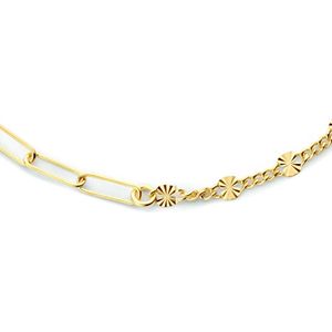 Collier - Geel - 3,8 mm - 41 + 4 cm - 1 Micron Zilver Verguld