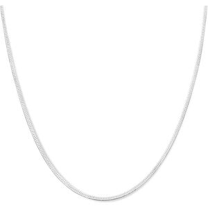 Zilver - Gerhodineerde Collier - 40 cm - 925 Zilver - Plat