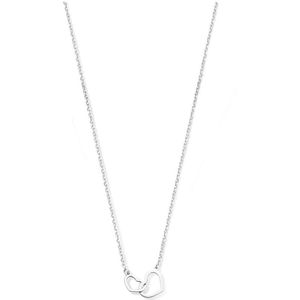 Collier - Zilver - Gerhodineerd - 40 + 4 cm - Hartjes