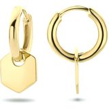 Klapoorringen - Zeshoek - Zilver - Verguld - 12.5 mm