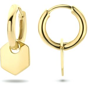 Klapoorringen - Zeshoek - Zilver - Verguld - 12.5 mm