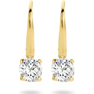 oorhangers zirkonia brisur haak 14K geelgoud 4023876