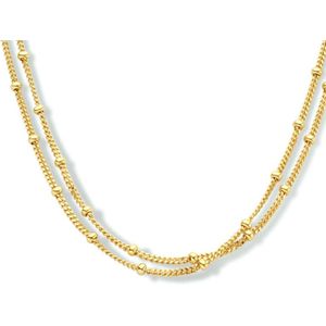 Multi-Collier - Bolletjes Dubbel - 2,0 mm - 35 - 37 - 39 cm - 1 Micron Zilver Verguld