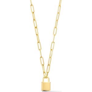 Collier - Verguld - Paperclip - 40 cm - 3,2 mm - Slotje