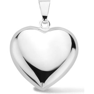 Hanger - Hart - Gerhodineerd Zilver - 15.5x16 mm