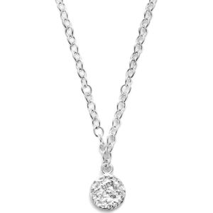 collier rondjes gediamanteerd 41 + 4 cm zilver gerhodineerd 1334811