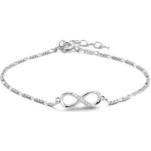 Armband - Zilver - Infinity - 15,5 + 2,5 cm - Gerhodineerd