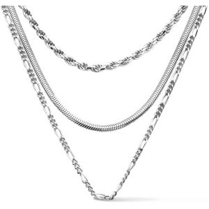 Multi-Collier 2,8 Mm 40 Cm Zilver Gerhodineerd