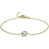 Armband - Blauw - Topaas - 1,2 Mm - 16,5 - 19 Cm - 14k Geelgouden