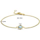 Armband - Blauw - Topaas - 1,2 Mm - 16,5 - 19 Cm - 14k Geelgouden