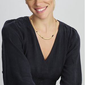 Collier - Plat Gourmette - Geelgoud - 3,3 Mm - 40 + 5 Cm - 925 Zilver