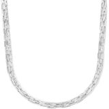 Multi-collier - Gerhodineerd 925 Zilveren Collier - 41 cm - 4 cm Extensie - Paperclip Schakels
