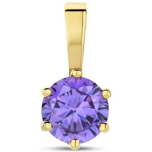 Hanger - Geelgoud - 14K - Geboortesteen Zirkonia - 9x4.2mm