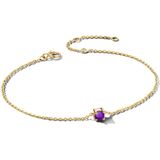 Armband - 14K Geelgoud - Met Geboortesteen - Draaglengtes 15,5 - 17 - 18,5 Cm