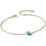 Armband - 14K Geelgoud - Met Geboortesteen - Draaglengtes 15,5 - 17 - 18,5 Cm