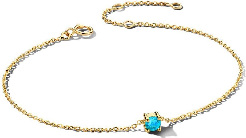 Armband - 14K Geelgoud - Met Geboortesteen - Draaglengtes 15,5 - 17 - 18,5 Cm