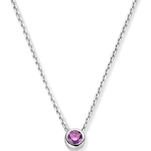 Collier - Zilver - Gerhodineerd - Met Geboortesteen Zirkonia - 41 + 4 cm