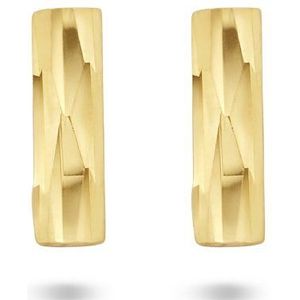 Goud - Oorknoppen - Geelgoud - Gediamanteerd - 14k - 5x1.5mm