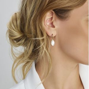 oorhangers parelmoer franse haak zilver verguld (geel) 2102875