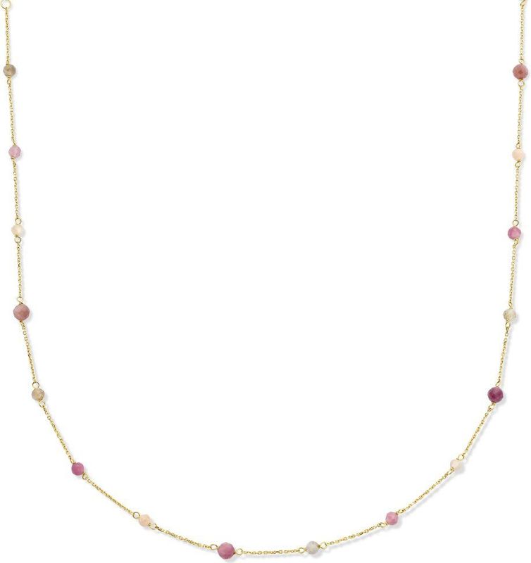 Collier - Toermalijn - 14K Geelgouden Sieraad - Draaglengtes 40 42 44 Cm