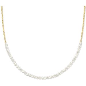 zilver verguld (geel) collier synth. parels 41 + 5 cm 1 micron 2102896