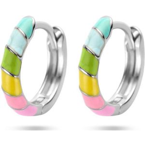 klapoorringen emaille zilver gerhodineerd 1336097