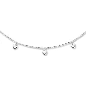 collier hartjes 36 + 4 cm zilver gerhodineerd 1336105
