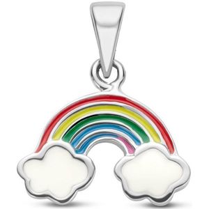 zilver gerhodineerd hanger regenboog 1336208