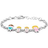 Armband Vader, Moeder En Dochters Zilver Gerhodineerd