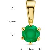 Hanger - Groen Agaat - 14K Geelgoud