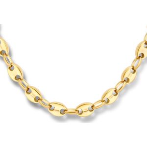 edelstaal collier koffieboon 42 + 3 cm ion plating 6506120