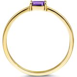 Ring - Amethist - 14K Geelgouden Ring - 2.5 mm - Dames