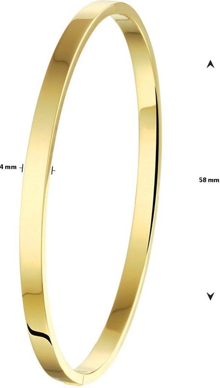 Bangle - Geelgoud - Zilverkern - Scharniersluiting - Gepolijst
