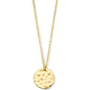 zilver verguld (geel) collier gehamerd 42 + 4 cm 1 micron 2103089