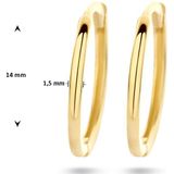Klapoorringen - Ronde Buis - 14k Geelgouden Sieraden - Dikte 1,5 Mm - Gepolijst